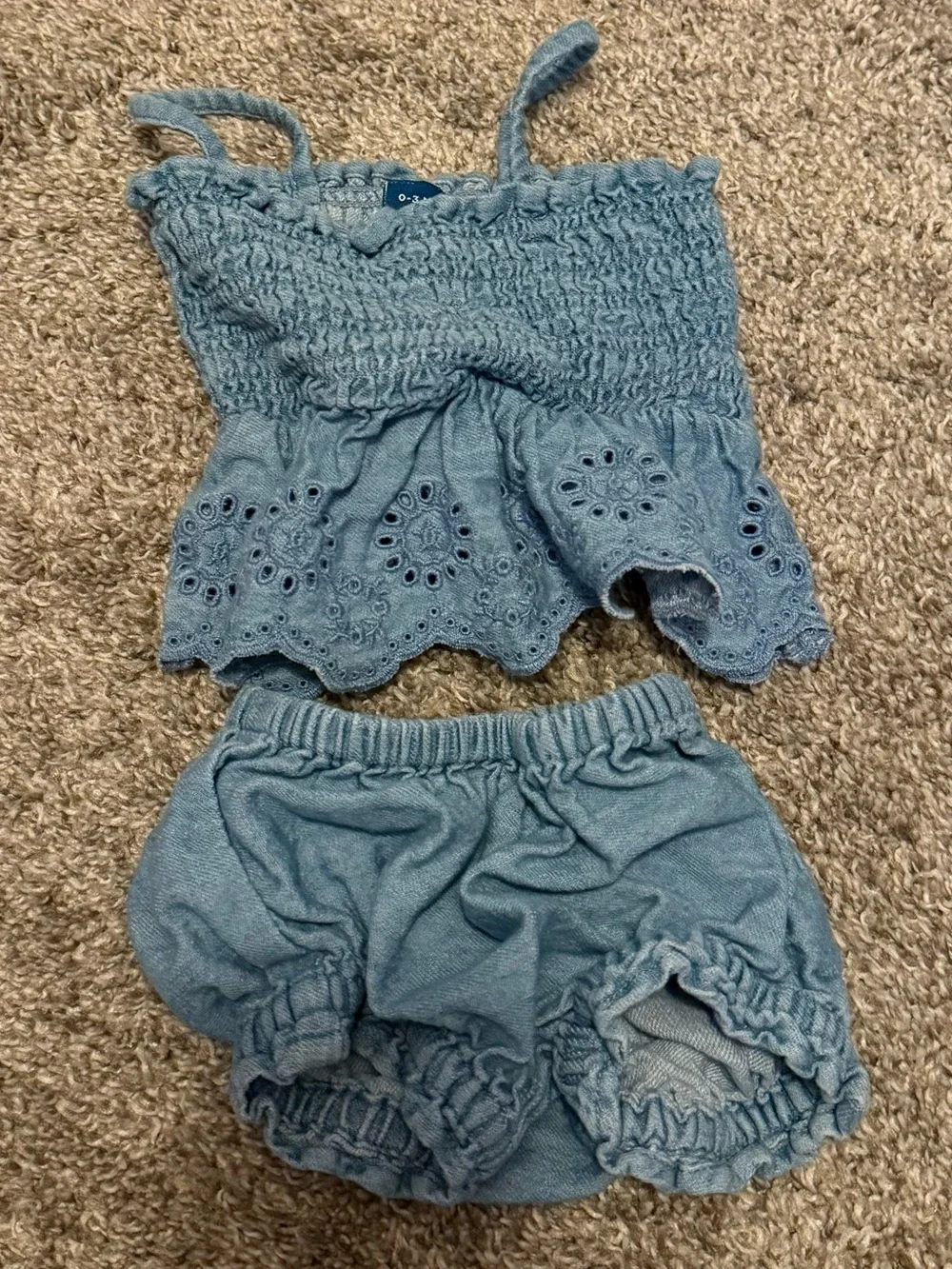 Denim peplum set for babygirl